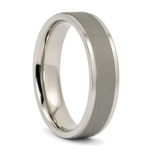 Titanium 6mm Men's Ring with Matte Center