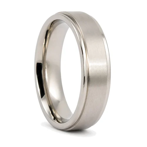 Titanium Raised Centerline Men's 6mm Wedding Ring