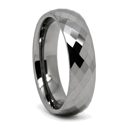 Men's Highly Faceted 6mm Tungsten Ring