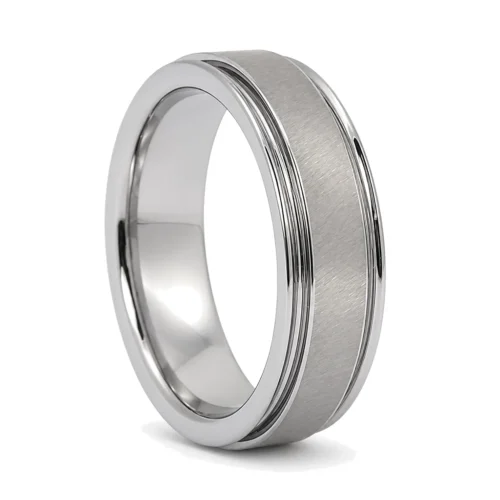 Tungsten 6mm Men's Wedding Ring with Satin Center