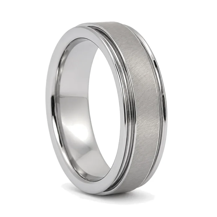 Tungsten 6mm Mens Wedding Ring with Satin Center