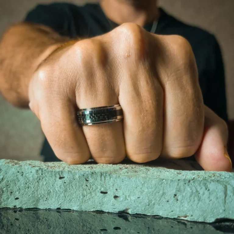 Tungsten 8mm Ring With Carbon Fibre Centerline