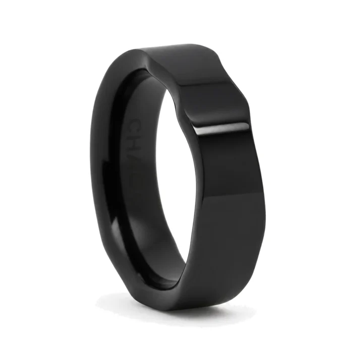 Unique Polished Mens 7mm Ceramic Ring