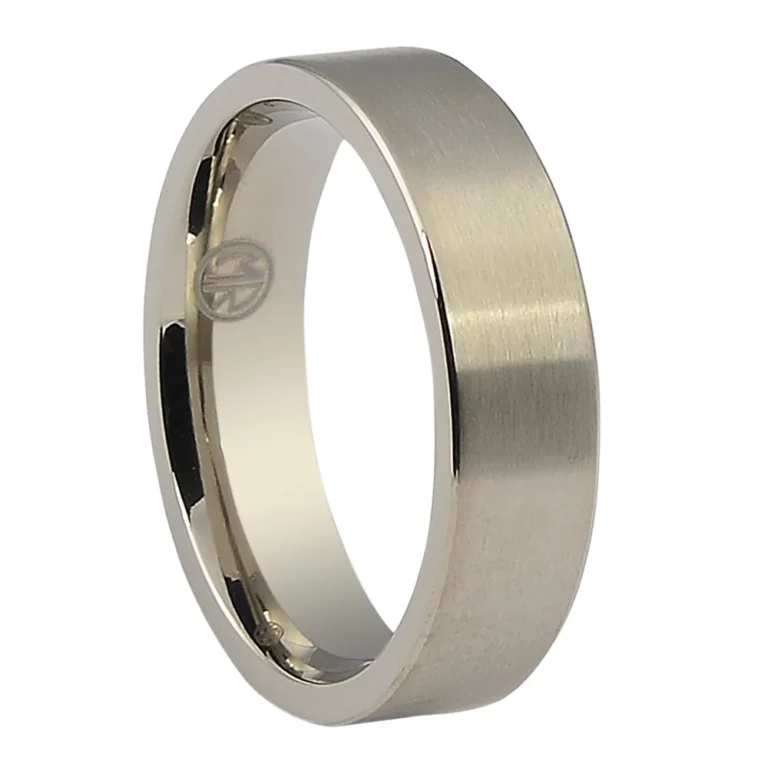 Titanium Satin Finish Mens 6mm Wedding Ring