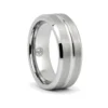 Brushed Tungsten 8mm Ring with Polished Centerline