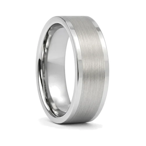 Brushed 8mm Flat Men's Tungsten Ring
