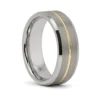 Tungsten 8mm Wedding Ring with Gold