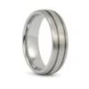Tungsten 7mm Mens Ring With Twin Grooves