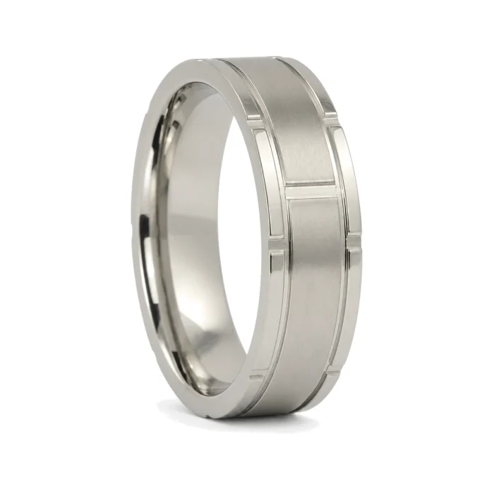 Titanium 7mm Ring with Unique Edge