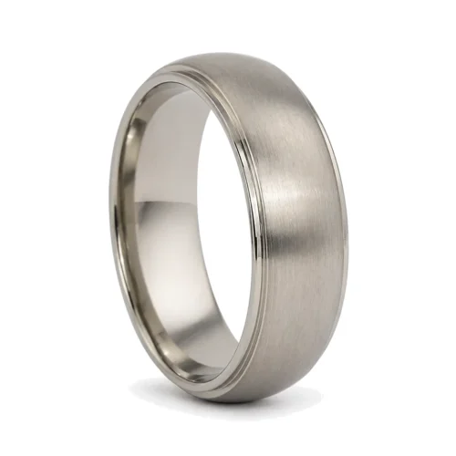 Titanium 7mm Men's Dome Wedding Ring