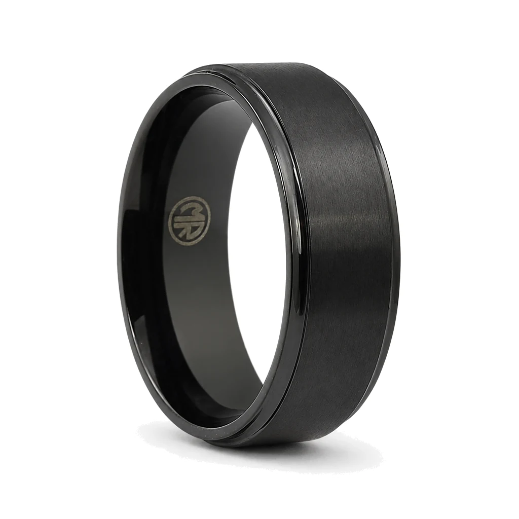 Men's Black Titanium 8mm Ring
