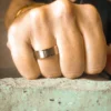 Titanium 7mm Ring with Unique Edge