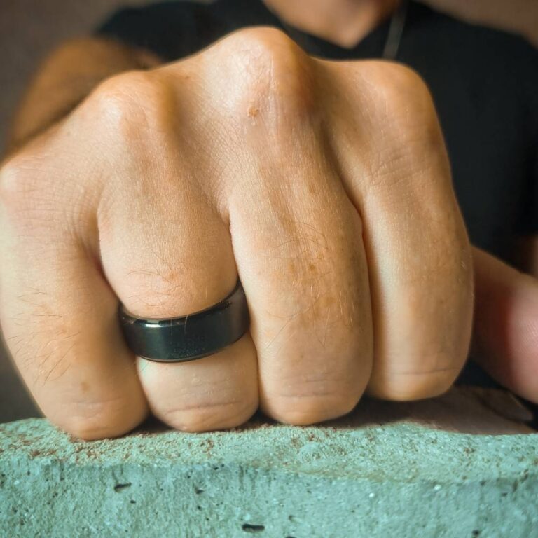 Mens Black Titanium 8mm Ring
