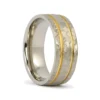 Hammered Gold And Titanium 8mm Wedding Band