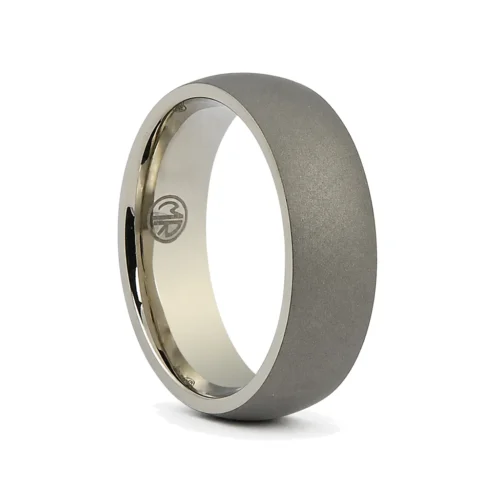 Dark Matte Finish Titanium Dome 7mm Men's Ring
