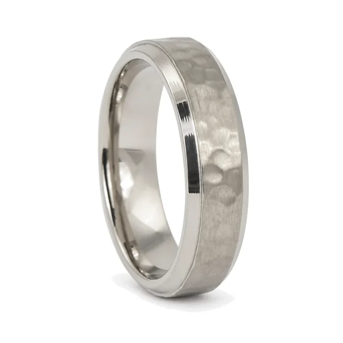 Hammered 6mm Titanium Wedding Ring