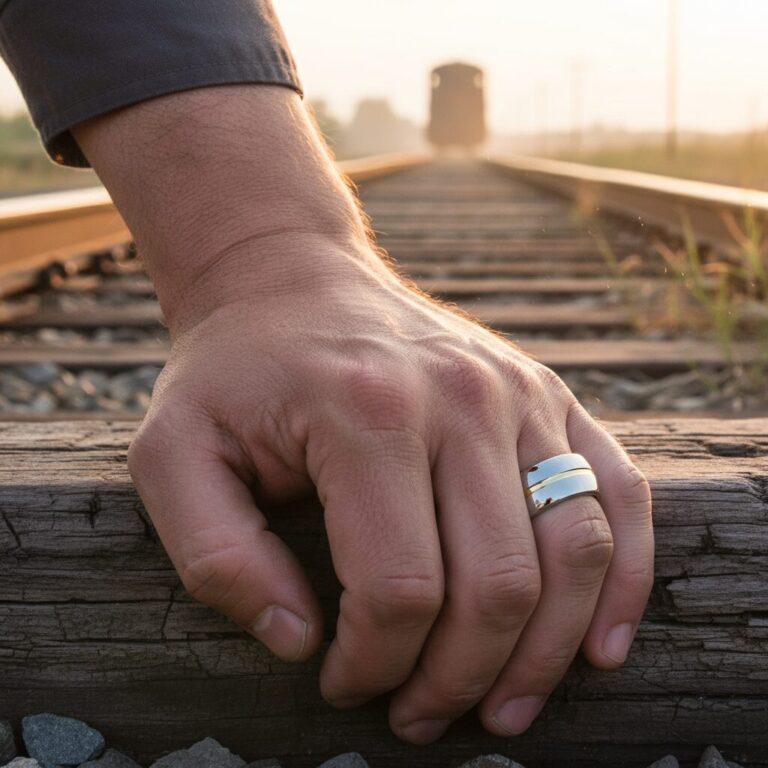 Polished Dome 8mm Tungsten Ring with Gold Center Line