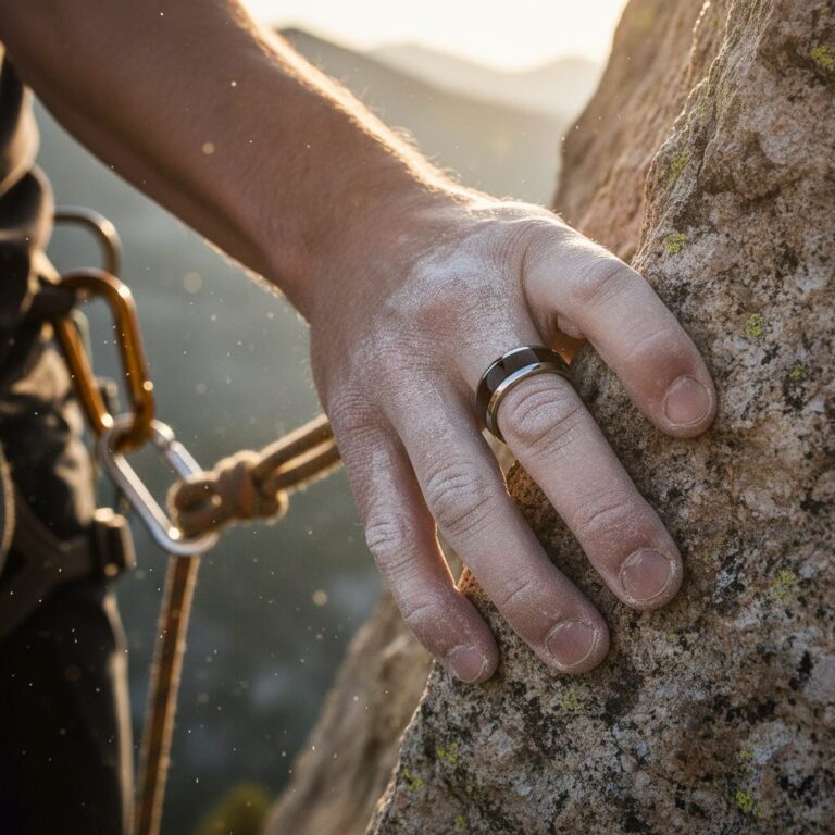 Tungsten and Ebony 8mm Mens Ring