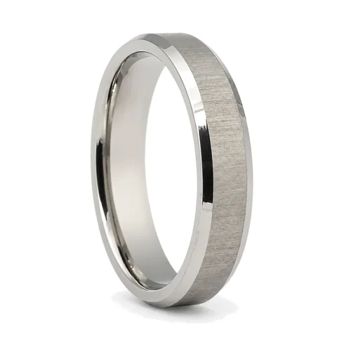 Titanium Thin Men's Wedding 5mm Ring Brushed Finish