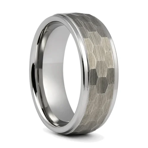 Men's Hammered 8mm Tungsten Ring
