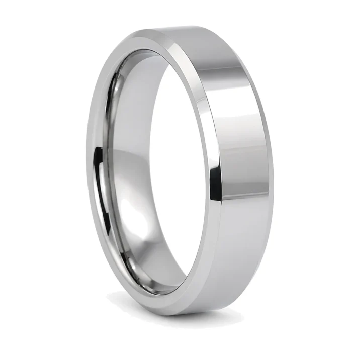 Polished Flat 6mm Tungsten Wedding Ring