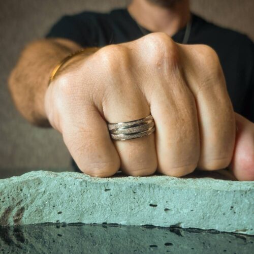 ITR-102-Tianium-Mens-Ring Titanium Sandblast 8mm Mens Wedding Ring