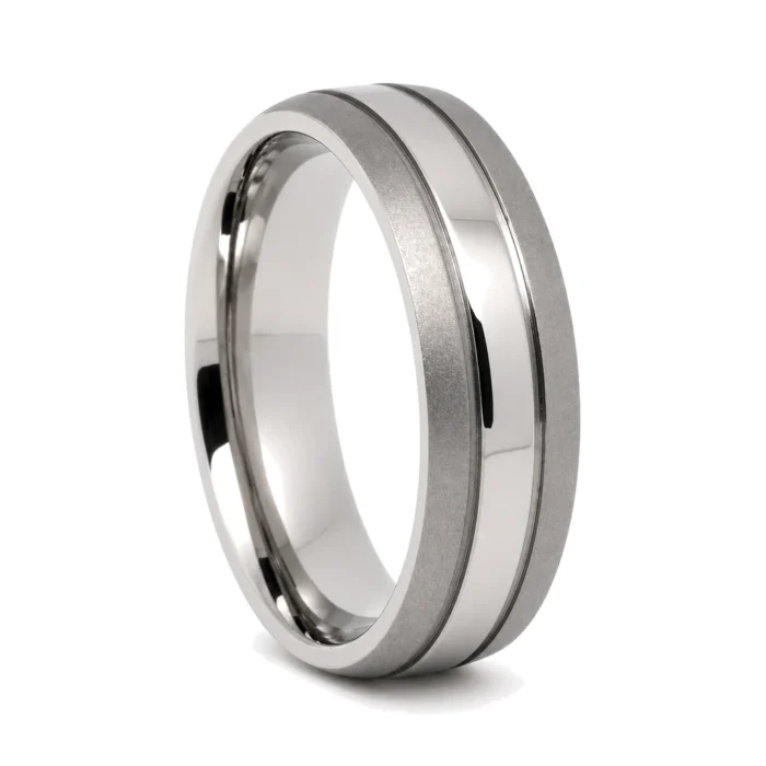 Slimmer Two-Tone 6mm Titanium Ring
