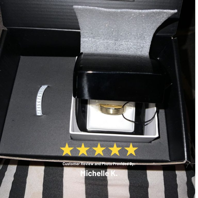 Satin Titanium 6mm Men’s Ring with Polished Gold Edge