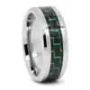 Green Carbon Fiber 8mm Mens Tungsten Ring