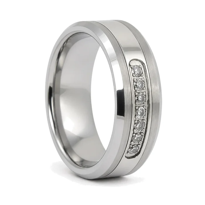 Tungsten Mens Engagement 8mm Ring
