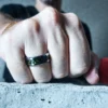 Green Carbon Fiber 8mm Mens Tungsten Ring