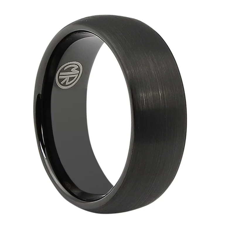 Black Tungsten 8mm Ring With Brushed Finish