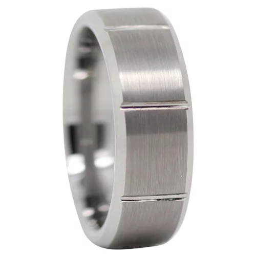 Brushed Tungsten 8mm Mens Wedding Ring