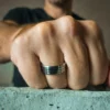 Mens Grooved 8mm Tungsten Ring
