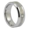 8mm Tungsten Zirconium Mens Engagement Ring