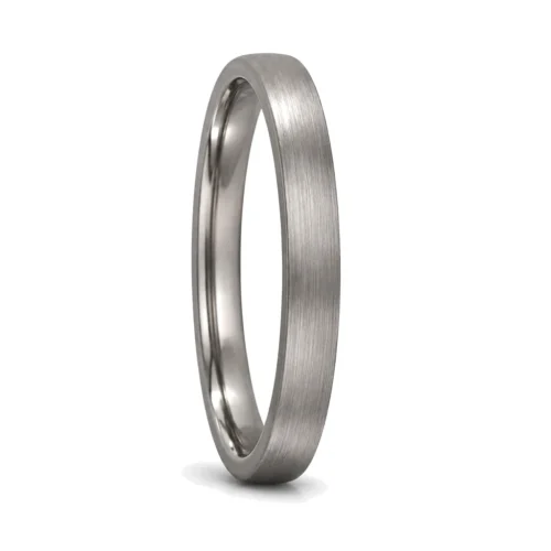 Custom 3mm Brushed Half Round Titanium Men's Wedding Ring