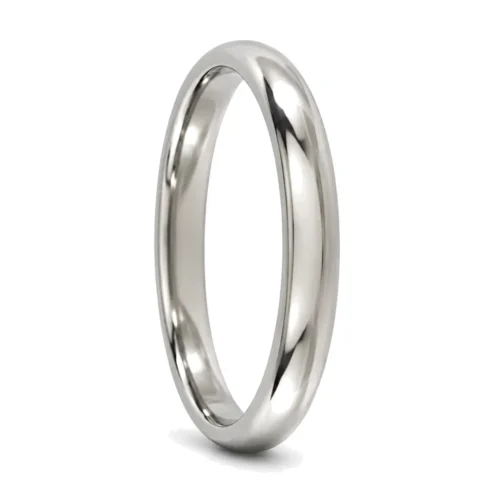Custom 3mm Polished Rounded Titanium Men's Wedding Ring