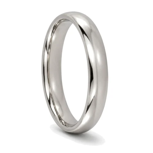 Custom 4mm Polished Rounded Titanium Men's Wedding Ring
