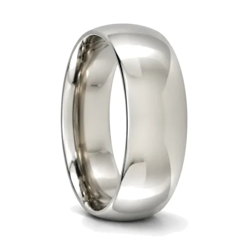 Custom 8mm Polished Rounded Titanium Men's Wedding Ring
