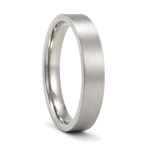 Custom Made 3mm Brushed Flat Titanium Men's Wedding Ring