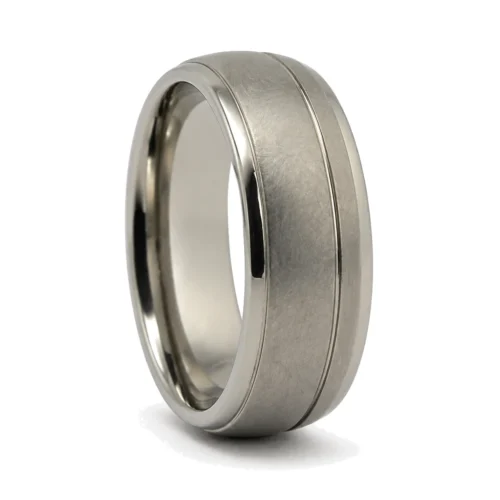 Rounded "Comet" 7mm Titanium Men's Ring