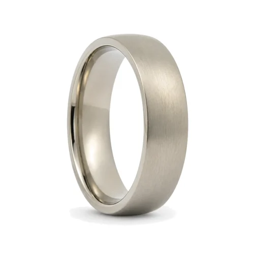 Satin Men's Titanium 6mm Wedding Ring