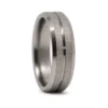 Brushed Titanium 6mm Mens Ring With Tapered Edges