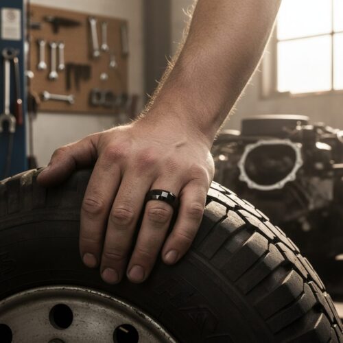 CCR-013-Polished-Ceramic-Mens-Wedding-Ring-Mechanic Polished Ceramic 7mm Mens Wedding Ring