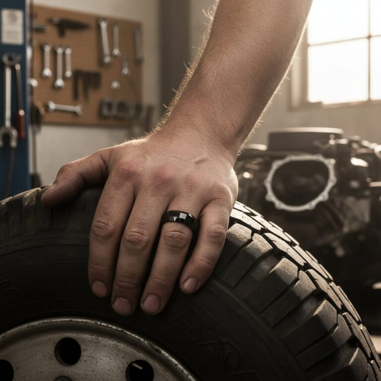 Polished Ceramic 7mm Mens Wedding Ring