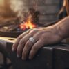 Titanium 6mm Mens Ring with Matte Center