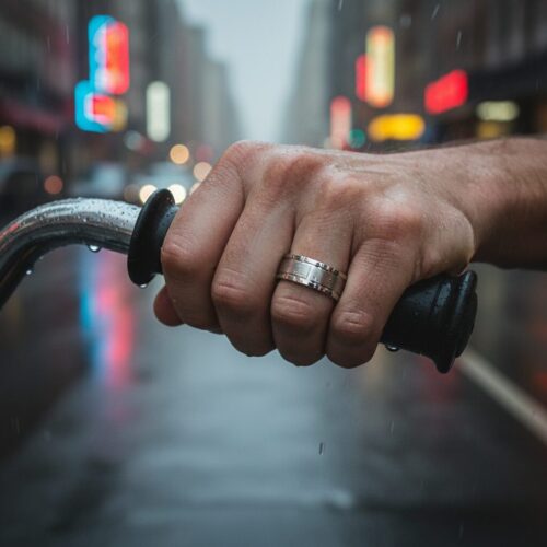 ITR-082-Titanium-Ring-with-Unique-Edge-Motorcycle-Rider Titanium 7mm Ring with Unique Edge