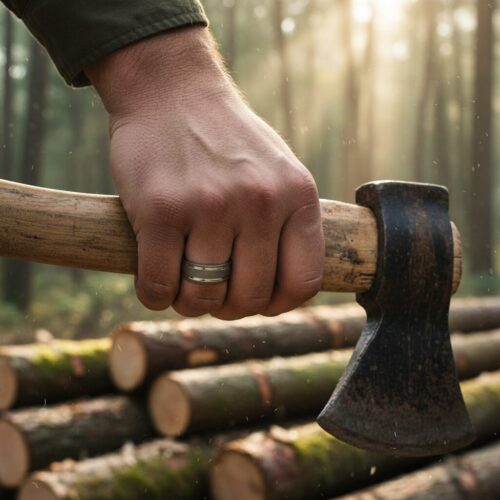 ITR-095-Dark-Matte-Finish-Titanium-Mens-Ring-1-Lumberjack-_-Woodsman Dark Matte Finish Titanium 7mm Mens Ring
