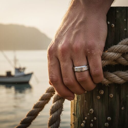 Hammered 6mm Titanium Wedding Ring