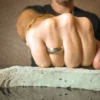 Satin 7mm Mens Titanium Wedding Ring With Polished Edges